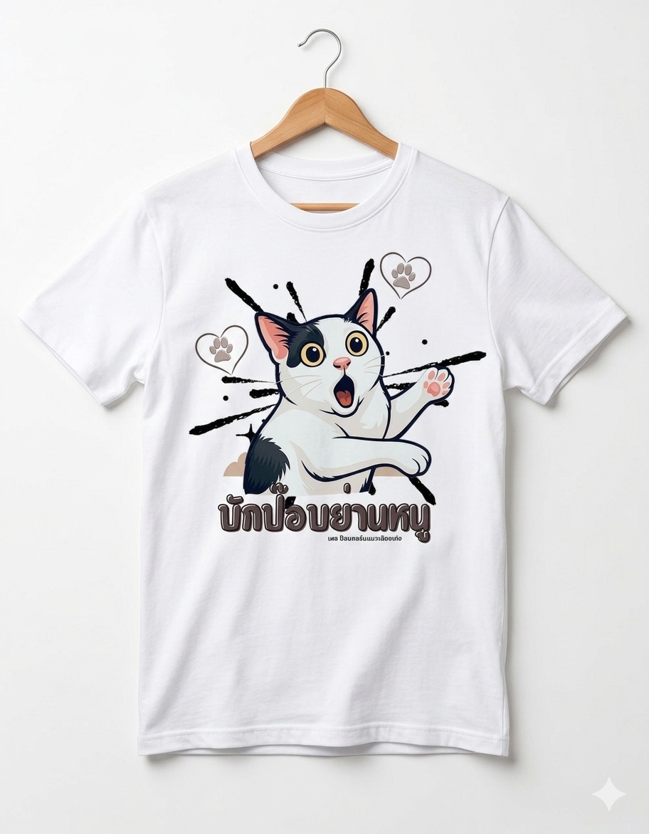 เสื้อยืดป๊อบคอร์นสีขาว